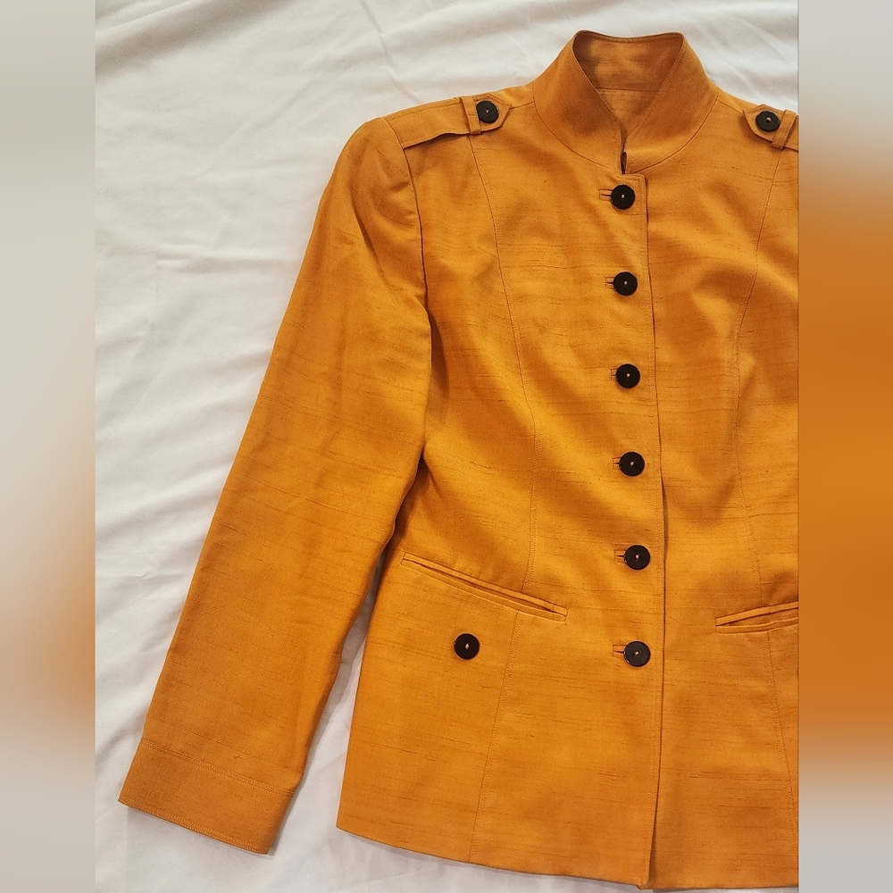 Dana Buchman %100 Silk Blazer Sz 4 - Picture 3 of 10